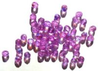 50 6mm Faceted Fuchsia AB Firepolish Beads